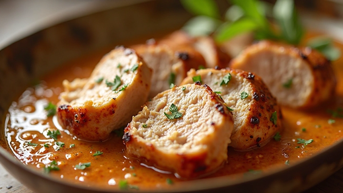 Polędwiczki wieprzowe w sosie własnym z piekarnika