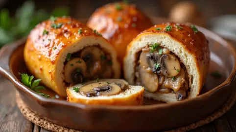 roladki schabowe z pieczarkami z piekarnika